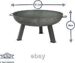 Large Garden Fire Pit Outdoor Patio Camping Cast Iron Bowl Log Burner Heater 30