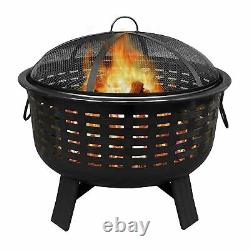 Large Garden Fire Pit Outdoor Patio Heater BBQ Grill Bowl Camping Log Burner