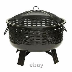 Large Garden Fire Pit Outdoor Patio Heater BBQ Grill Bowl Camping Log Burner