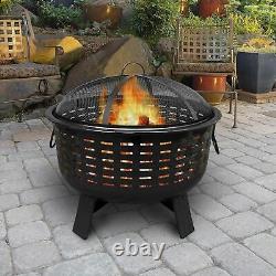 Large Garden Fire Pit Outdoor Patio Heater BBQ Grill Bowl Camping Log Burner