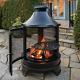 Large Garden Fire Pit Outdoor Patio Heater Log Burner Metal Bbq Cooking Grill