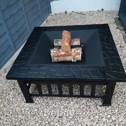 Large Garden Fire Pit Patio Stove Iron Barbecue Bowl Log Burner Outdoor Heater