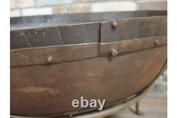 Large Iron Fire Pit Kadai Fire Pit with Grill BBQ Wood Burner Fire Bowl 5190s