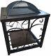 Large Outdoor Fire Pit Bbq Grill Outdoor Patio Heater Wood Log Burner Mesh Lid