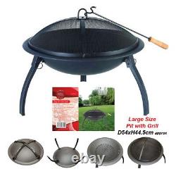 Large Patio Bbq Patio Bowl Fire Pit Heater Folding Garden Outdoor Camping Grill