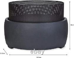 Large Round Steel Garden Patio Fire Pit Heater Table BBQ Camping Grill 38 x 54.5