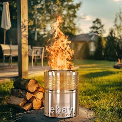 Large Smokeless fire pit and base Wood Burning Firepit Bonfire stove Travel Camp