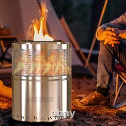 Large Stainless Steel Smokeless Fire Pit Safe Burning Survival Stove With Stand