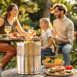 Large Stainless Steel Smokeless Fire Pit Safe Burning Survival Stove With Stand