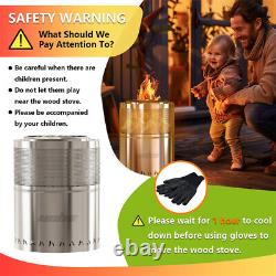 Large Stainless Steel Smokeless Fire Pit Safe Burning Survival Stove With Stand