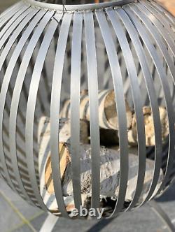 Large Woodsome Metal Globe Fire Pit