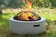 Love Burn Outdoor Concrete Fire Pit, With Bbq Grill Shelf And Screen Cover