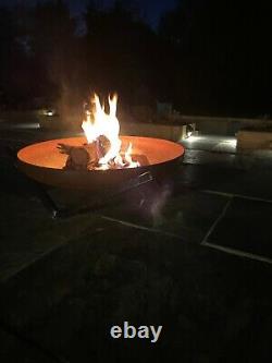 Luxury XL Fire Pit, Corten Steel Bowl & Stainless Legs. FREE delivery
