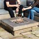 New Outdoor Garden Gas Fire Pit Table Heater With Lava Rocks & Cover