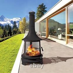 NEWNorthwest wood Outdoor 1.75m Steel Chiminea Fireplace sturdy Cooking Grill