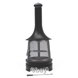 NEWNorthwest wood Outdoor 1.75m Steel Chiminea Fireplace sturdy Cooking Grill