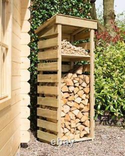 Narrow Log Store Slim Outdoor Rowlinson Fire Wood Storage Garden Wooden Quality