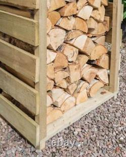 Narrow Log Store Slim Outdoor Rowlinson Fire Wood Storage Garden Wooden Quality