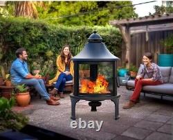 Northwest Sourcing Elevated Round Wood Burning Fire Pit with Swing Out Grill