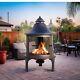 Northwest Sourcing Elevated Round Wood Burning Fire Pit With Swing Out Grill