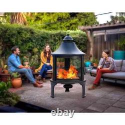 Northwest Sourcing Elevated Round Wood Burning Fire Pit with Swing Out Grill
