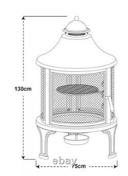 Northwest Sourcing Elevated Round Wood Burning Fire Pit with Swing Out Grill