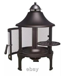 Northwest Sourcing Elevated Round Wood Burning Fire Pit with Swing Out Grill