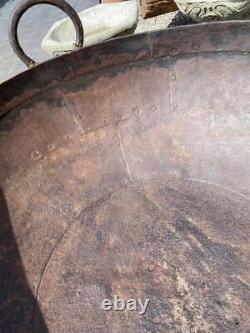Original Iron Indian Kadai Fire Pit Bowl 94cm Diameter Includes Stand