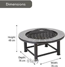 Outdoor 30 Tile Fire Pit Table