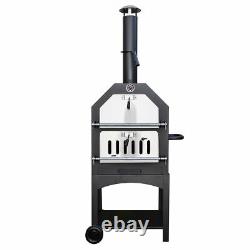 Outdoor Charcoal Pizza Oven & Toolset Steel Barbecue Smoker Wood Fired Bbq Grill