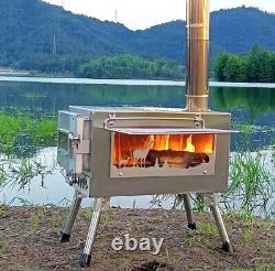 Outdoor Fire Log Burner Wood Burning Stove Portable Fire Grill Cooking Heater