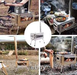 Outdoor Fire Log Burner Wood Burning Stove Portable Fire Grill Cooking Heater