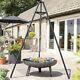 Outdoor Fire Pit Bbq Fire Bowl Garden Tripod Hanging Barbecue Net Grill Uk