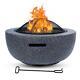 Outdoor Fire Pit Bbq Fire Bowl With Magnesium Oxide Base Cooking Grate Fire