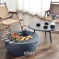 Outdoor Fire Pit BBQ Fire Bowl With Magnesium Oxide Base Cooking Grate Fire