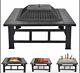 Outdoor Fire Pit Bbq Firepit Brazier Garden Square Table Stove Patio Heater 81cm