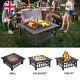 Outdoor Fire Pit Bbq Firepit Brazier Garden Square Table Stove Patio Heater Uk