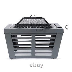 Outdoor Fire Pit BBQ Grill Camping patio Heater Large Log Burner Wood