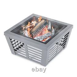 Outdoor Fire Pit BBQ Grill Camping patio Heater Large Log Burner Wood