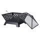 Outdoor Fire Pit Bowl Firepit With Spark Guard & Poker For Wood & Charcoal 25'