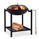 Outdoor Fire Pit, Patio Heater Wood Charcoal Burner Brazier With Grill Rack Poke