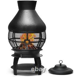 Outdoor Fire Pit Portable Chimenea Fireplace Wood/Coal Burning Heater withCover