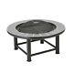Outdoor Fire Pit Table Mesh Cap Grill Burner Brazier Stove Garden Patio Heater