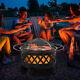 Outdoor Fire Pit With Grill Cooking Grate With Cover Fire Poker For Yard Patio