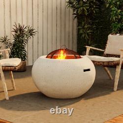 Outdoor Fire Pits Bowl BBQ Stove Patio Heater Garden Brazier MGO Marble Effect