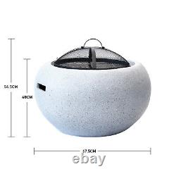 Outdoor Fire Pits Bowl BBQ Stove Patio Heater Garden Brazier MGO Marble Effect