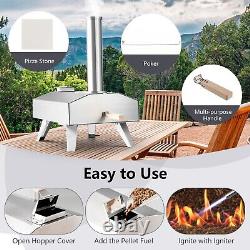 Outdoor Foldable Pizza Oven Stainless Steel Pizza Cooker Wood Pellet Fired