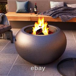 Outdoor Garden Patio Heater Stove Fire Pit Brazier BBQ Grill Bowl Faux Concrete