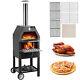 Outdoor Garden Pizza Oven Charcoal Bbq Grill 3-tier Freestanding With Chimney