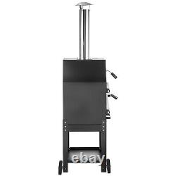 Outdoor Garden Pizza Oven Charcoal BBQ Grill 3-Tier Freestanding with Chimney